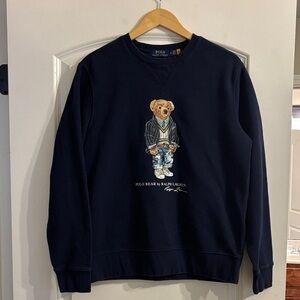 Polo by Ralph Lauren Black Sweater with Bear Motif